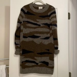 NWOT Aritzia Wilfred Free Alpaca Wool-Blend Long Camouflage Pullover Sweater XXS